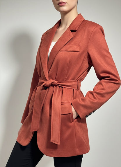 Blazer Donna con Cintura scamosciato