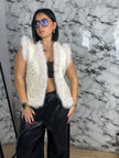 Gilet Knit con Pelliccia e Strass – Crystal Fur