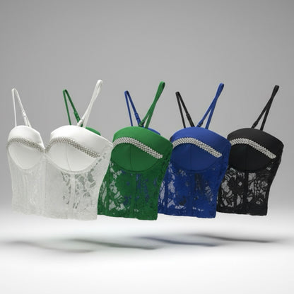 Top in pizzo con spalline sottili