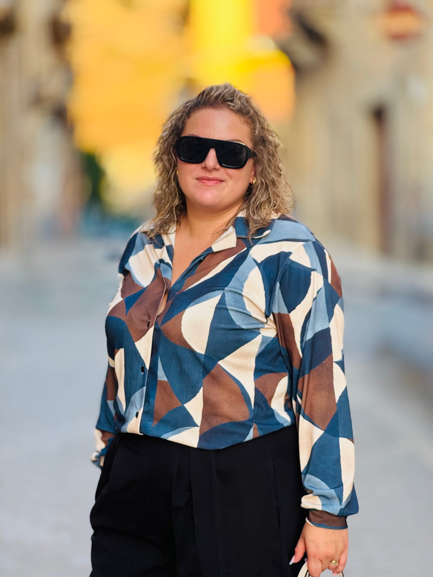 Camicia Geometrica Curvy Chic