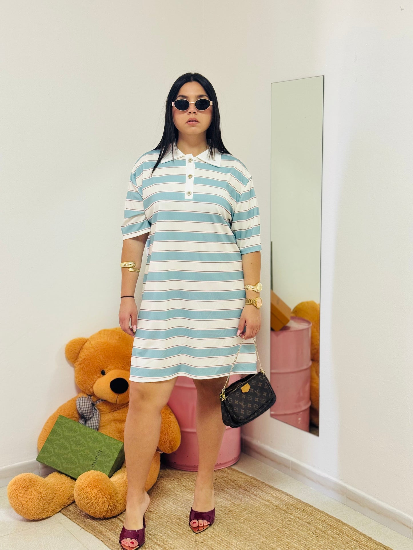 POLO DRESS URBAN STRIPES