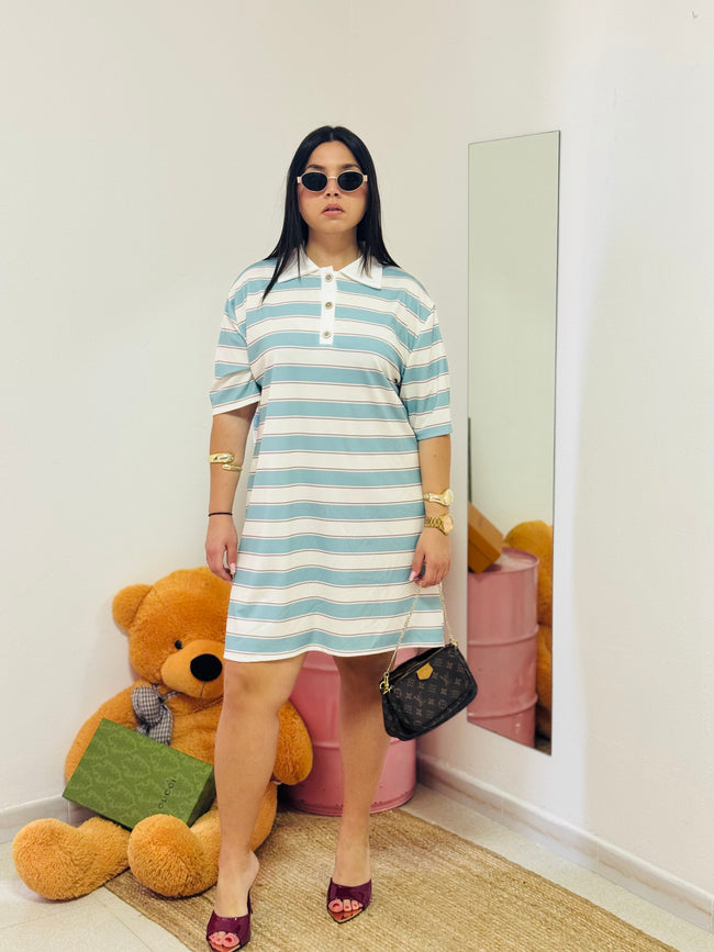 POLO DRESS URBAN STRIPES
