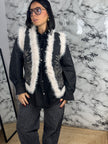 Gilet Knit con Pelliccia e Strass – Crystal Fur