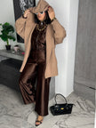 CARDIGAN CON CAPPUCCIO — “Soft Camel”