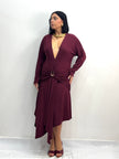 ABITO GIULIA MIDI BORDEAUX