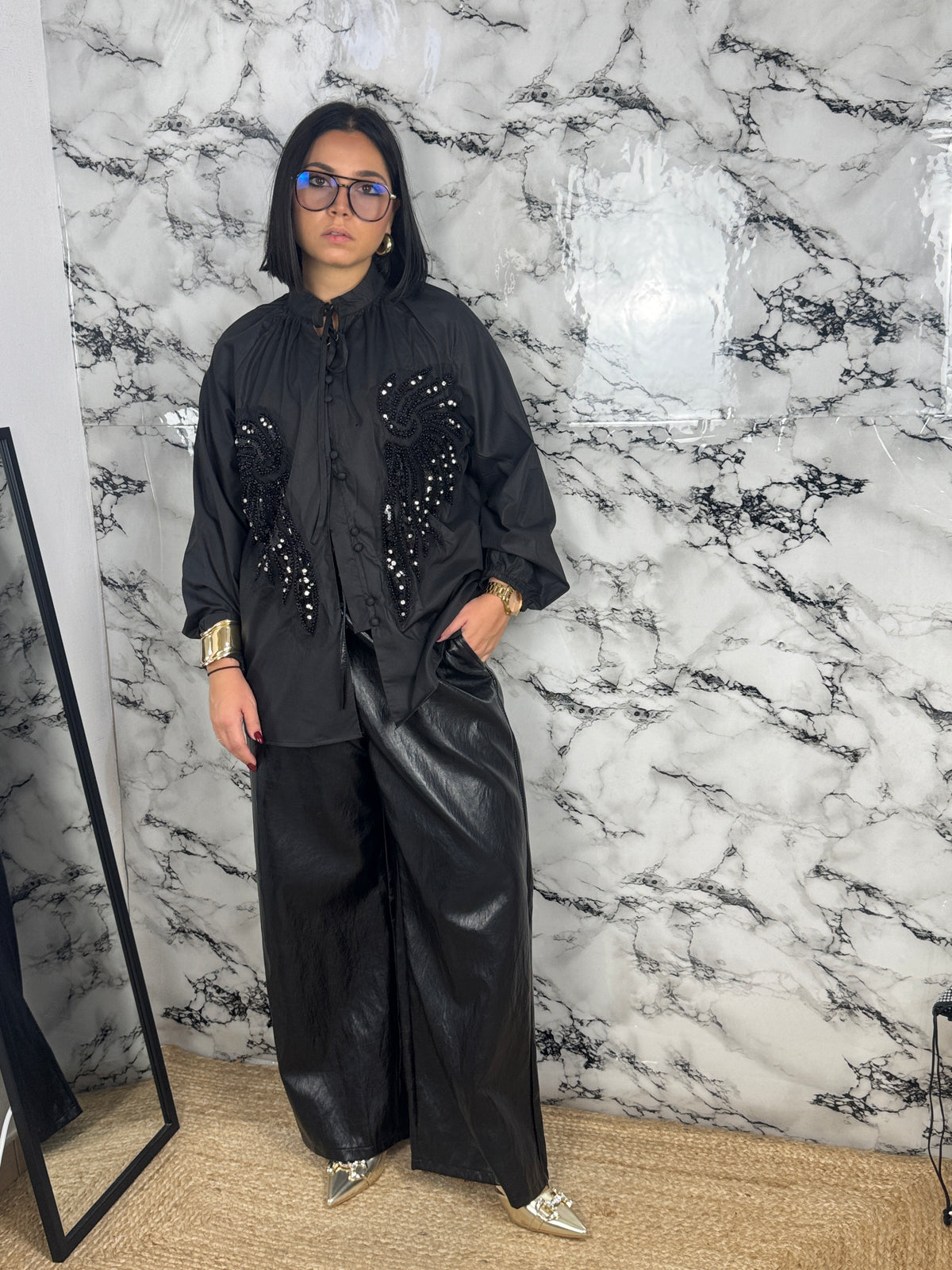 CAMICIA ANGEL CON APPLICAZIONI — “Glam”