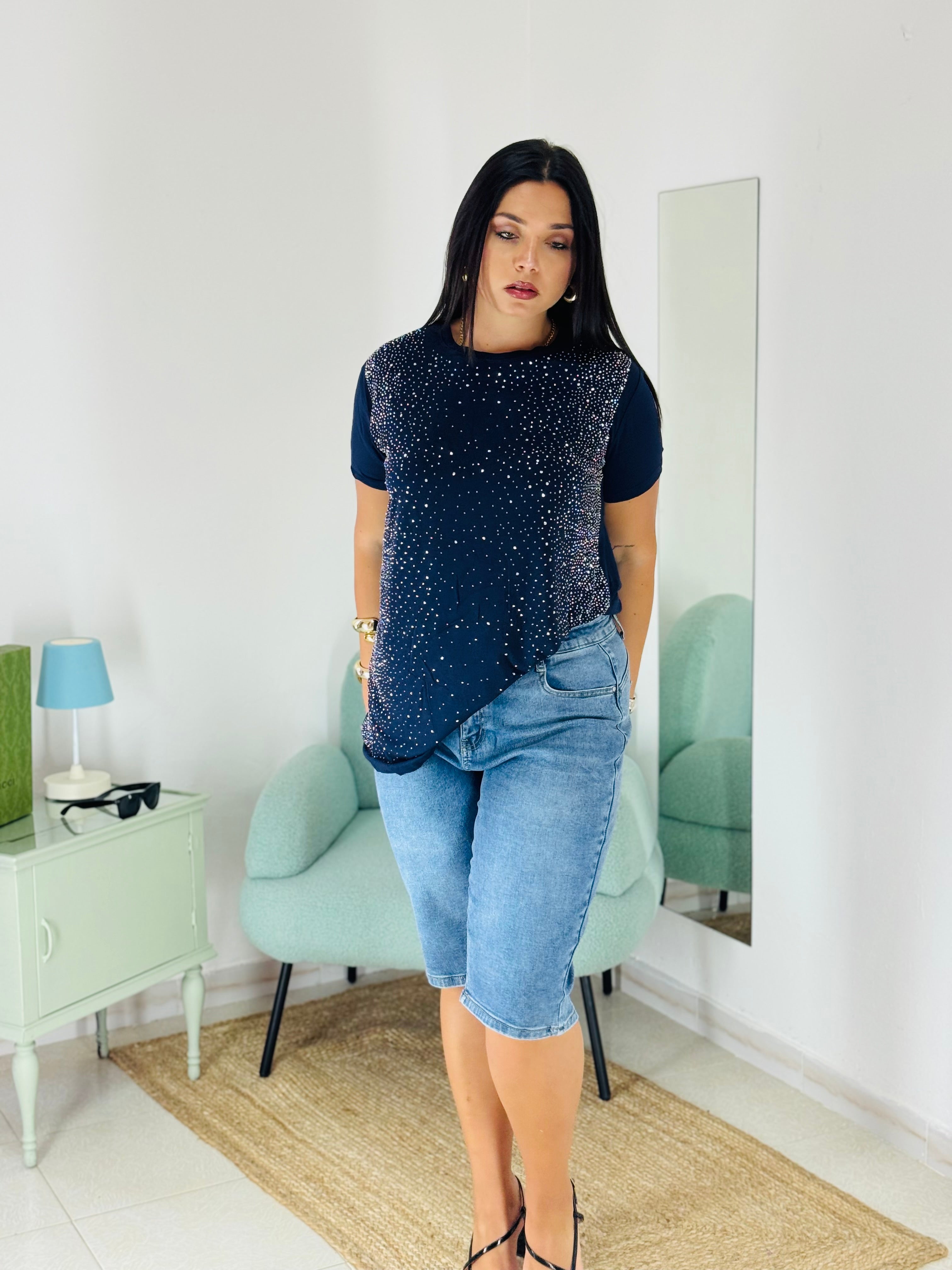 T-shirt Star in viscosa Blu