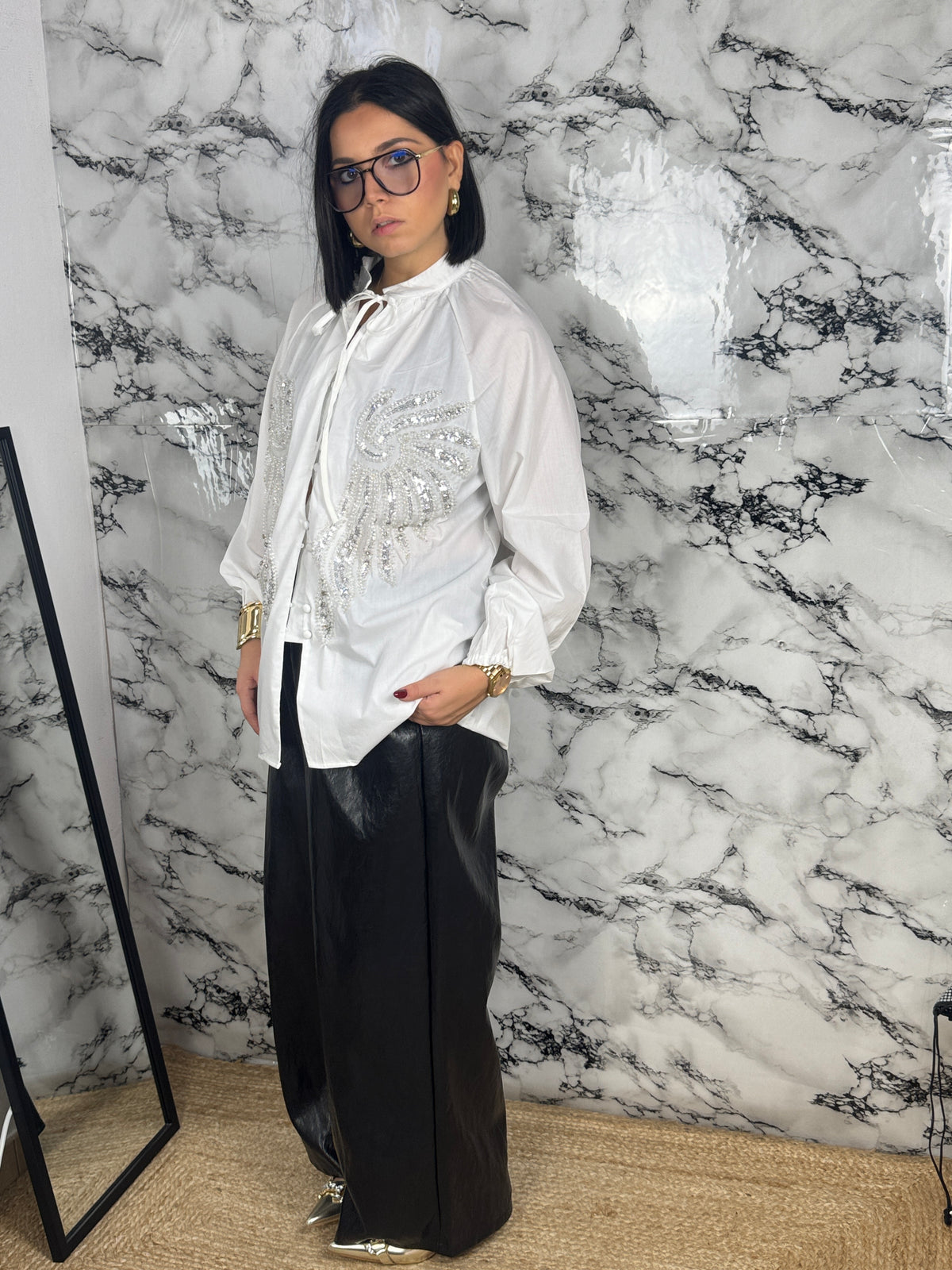 CAMICIA ANGEL CON APPLICAZIONI — “Glam”