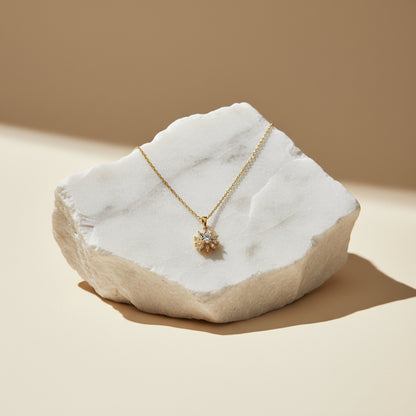 Collana Fiore con Strass – Acciaio Inox