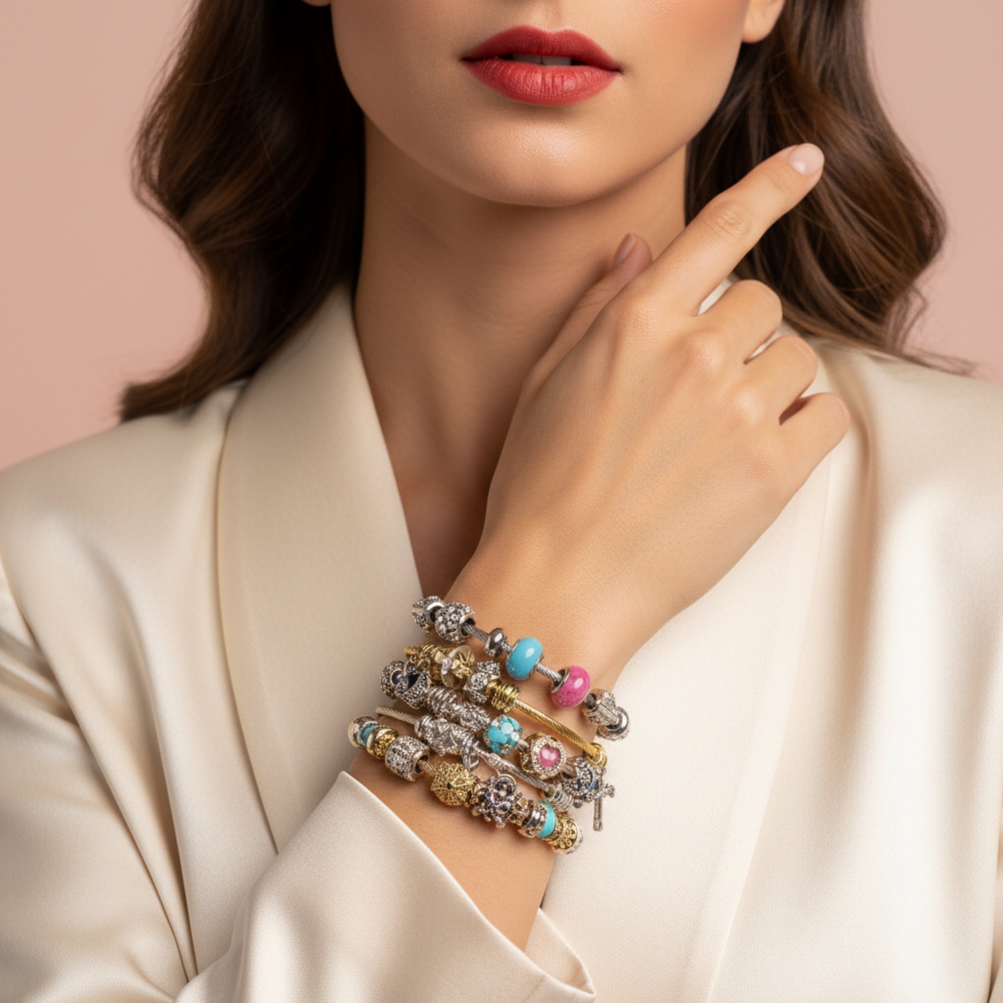 Bracciale charms colorati – Acciaio Inox