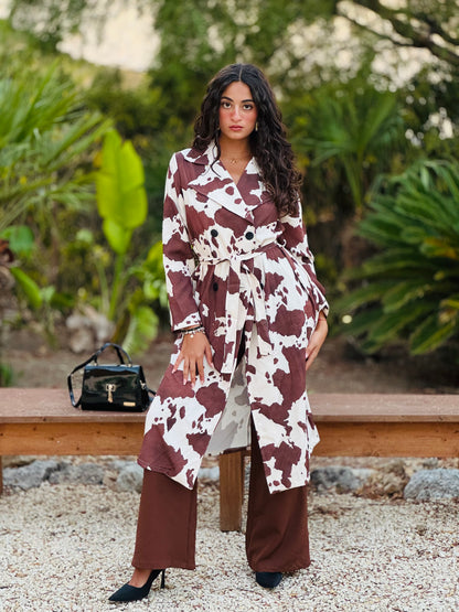 Cappotto lungo maculato