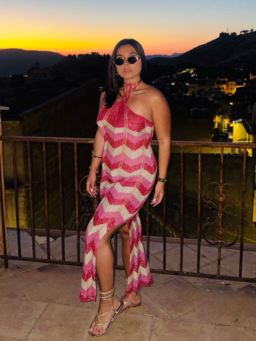 MAXI DRESS GOLDEN WAVE PINK