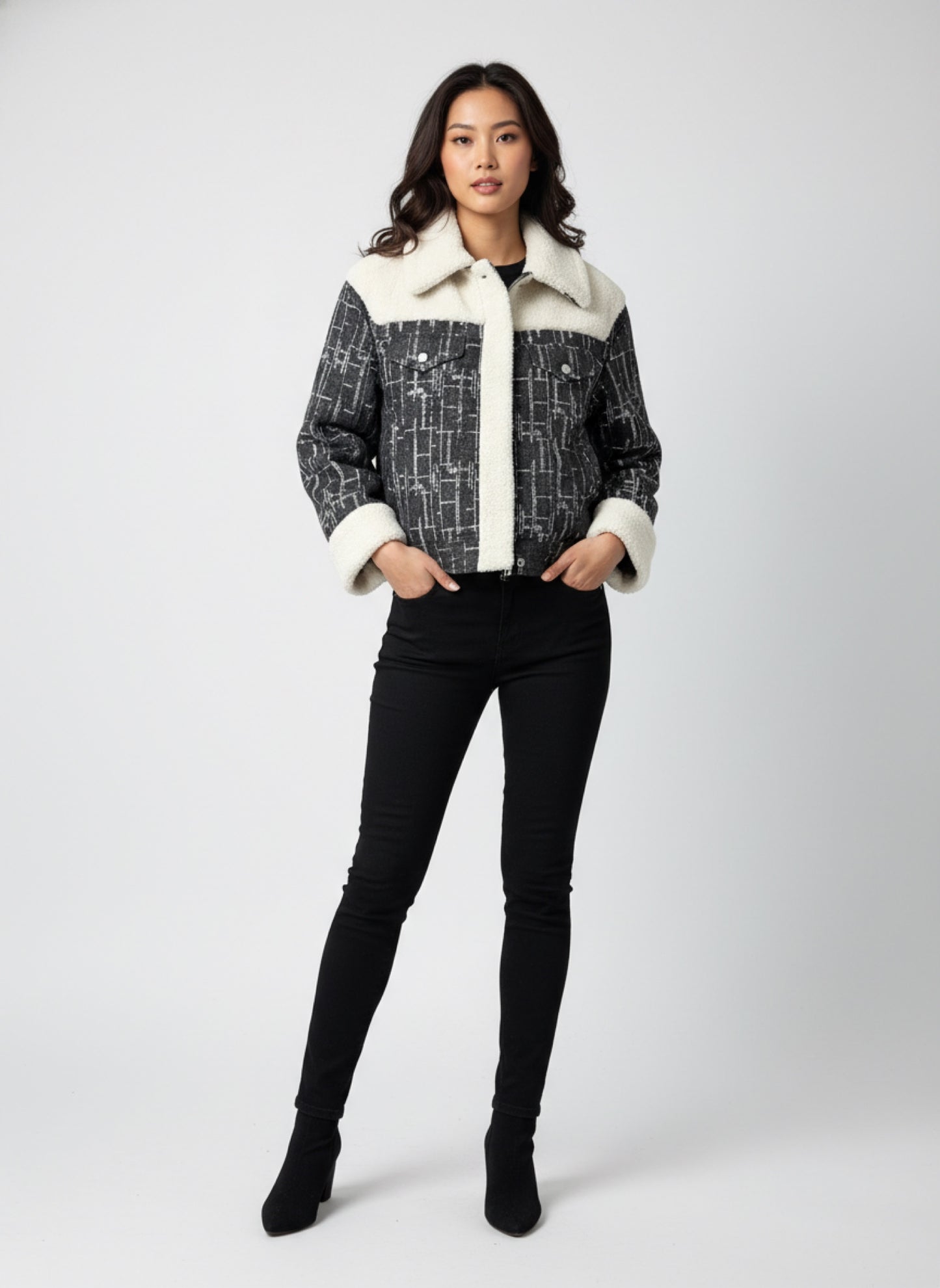 Giacca Donna Denim con Teddy