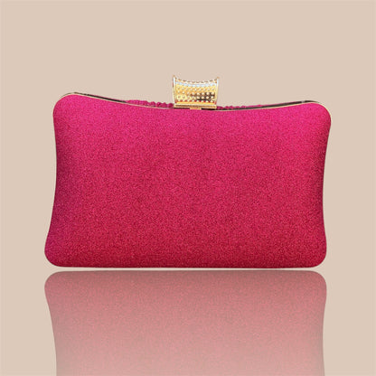 Borsa da Cerimonia Fucsia con Raffinati Dettagli Oro