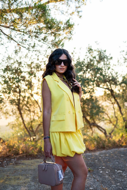 Completo “Sunny Chic” Giallo (Gilet + gonna)