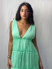 Mint Breeze — Abito Longuette con Balze in Velo